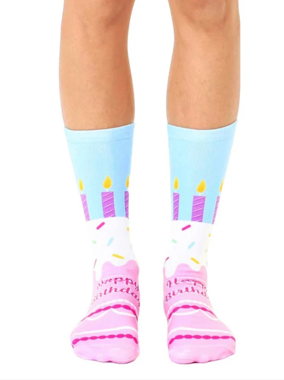 Living Royal Happy Birthday birthday cake Crew Socks
